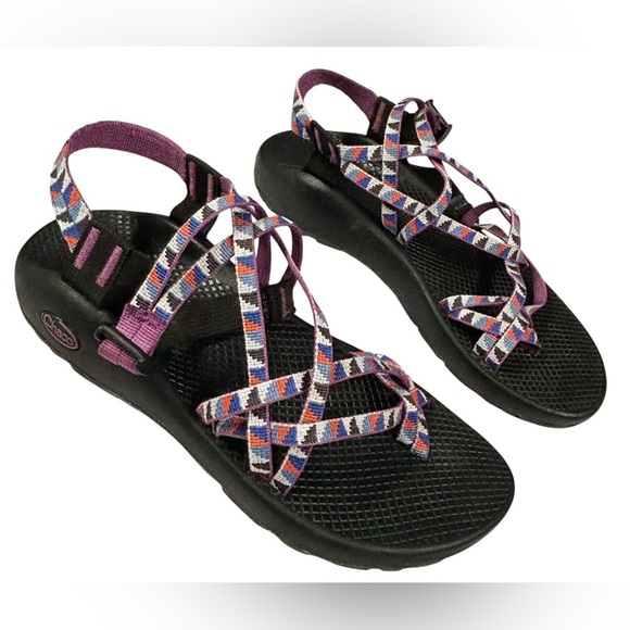 Chaco Women's Z/Cloud X2 Remix Poplin Berry Sport Outdoor Sandals Size 10 Purple - Picture 10 of 11